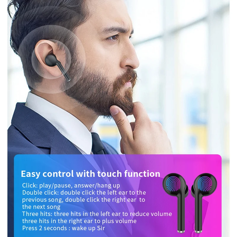 Беспроводные наушники Bluetooth 5 0 TWS стерео звук басы вкладыши гарнитура для