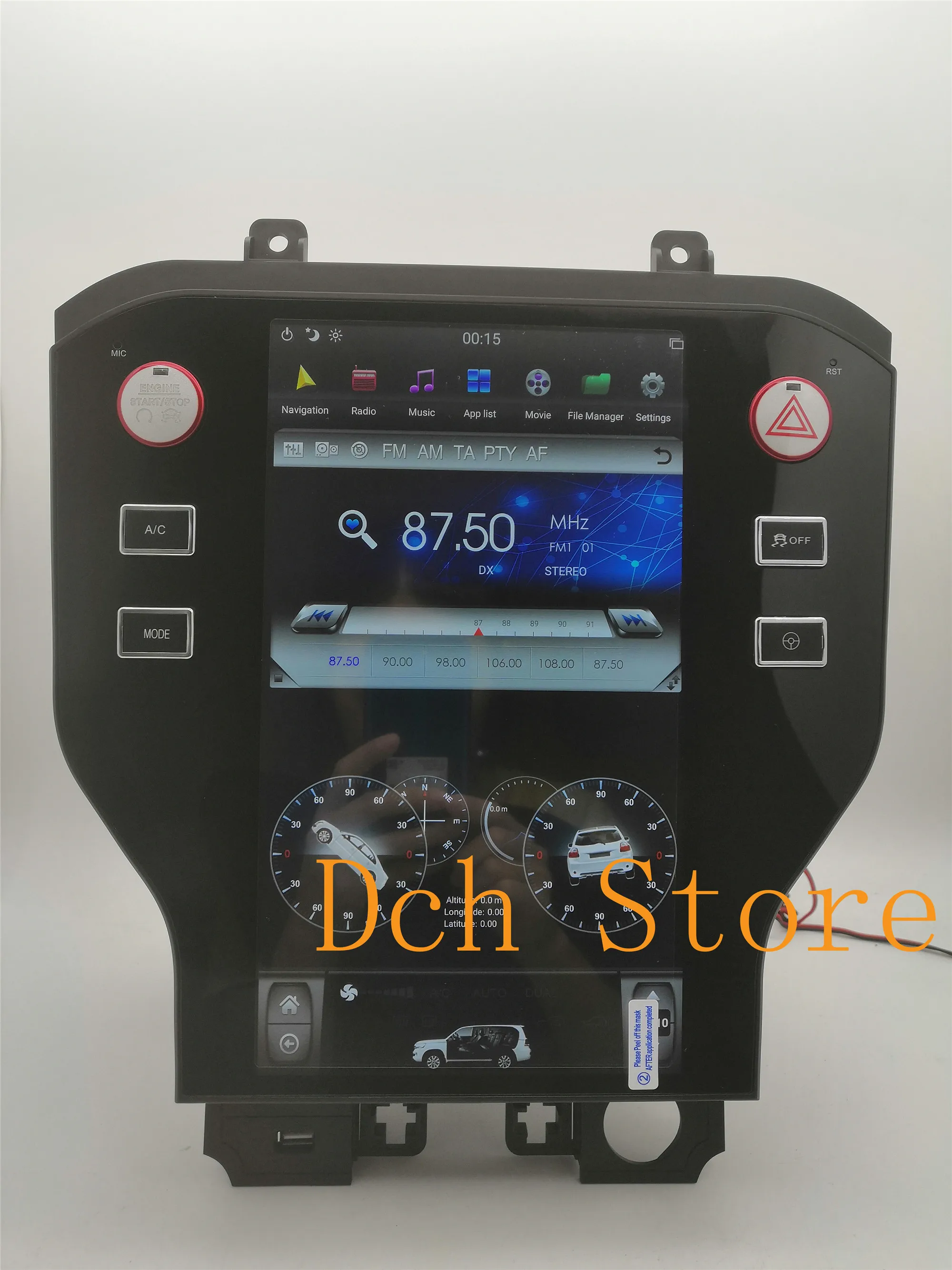 Автомобильный DVD плеер с вертикальным экраном 12 1 дюйма в стиле Tesla Android 9 0 PX6 для Ford