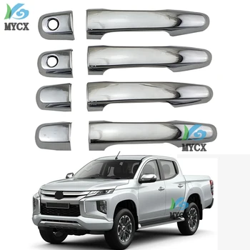 

8pcs ABS chrome For -Mitsubishi L200 Triton Pickup 2019 2020 2021 accessories Chrome Car door handle cover exterior