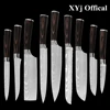 XYj 8pcs Kitchen Stainless Steel Knives Set 8'' Knife Storage Box Damascus Veins Blade Chef Fishing Chopping Bread Knife Cover ► Photo 2/6