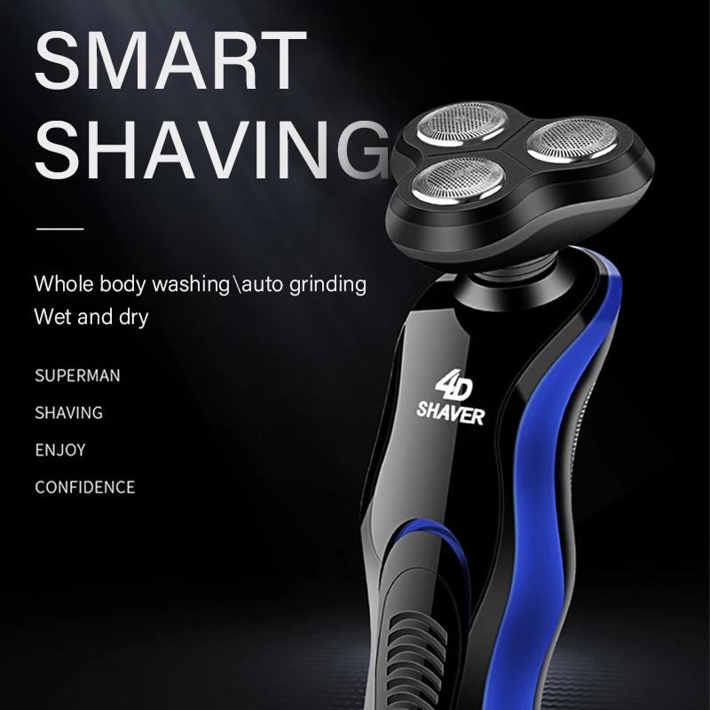 USB Electric Shavers Shaving Machine 4 in 1 Beard Razors 4D 3 Blades Nose Hair Trimmer Clipper Rechargeable for Men's Face | Бытовая