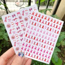 

10PCS 3D Pink Ribbon Bow Tie Love Nail Art Sticker Adhesive Convenient Nail Art Applique Manual DIY Nail Slider