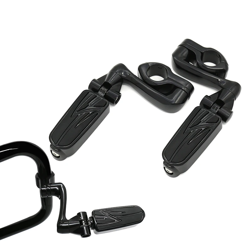 

Колышки для шоссе 1,25 дюйма, длинные Угловые регулируемые колышки для шоссе Harley Softail Electra Road Glide Road King с 1 двигателем Gua 1/4