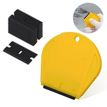 EHDIS углеродное волокно Виниловая наклейка для удаления бритвы скребок+ 10 шт. пластиковое лезвие пленка для обертывания автомобиля инструменты для тонирования окна стекло чистящий скребок