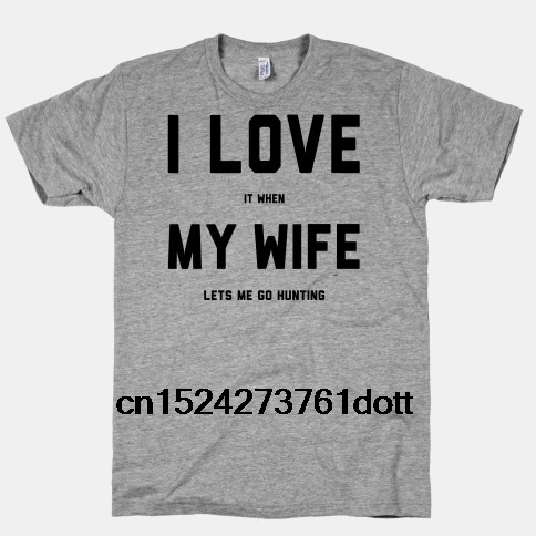 Забавная Мужская футболка белая черная I Love It When My Wife Lets Me Go (серая футболка) |