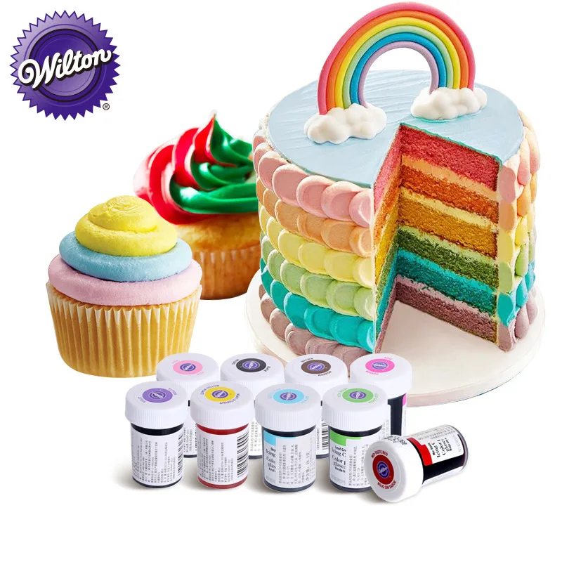 1 bottle America Wilton Food Coloring Icing Colors, Gel-based, Edible Color Pigment for Baking Cake Pastry Fondant Macaron Cream