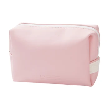 

Women Lightweight Portable Toiletry Cosmetic Storage Bag PU Leather Traveling Makeup Pouch Ladies Solid Color Makeup Bags