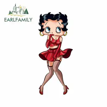 

EARLFAMILY 13cm x 5.4cm Funny Car Stickers for Betty Boop Anime Beautiful Decals Auto Vinyl Car Wrap Car Door Protector Decor