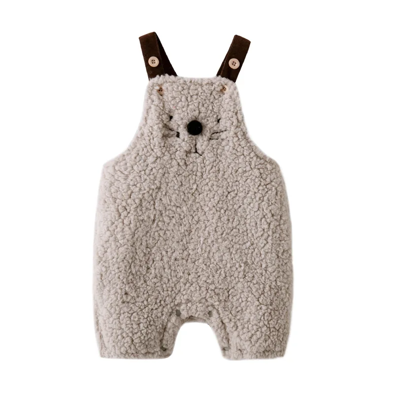 Baby Rompers Winter Warm Newborn Girls Fleece Clothes Funny Cartoon Bear Toddler Boys Jumpsuits Outfits Autumn Children Overalls