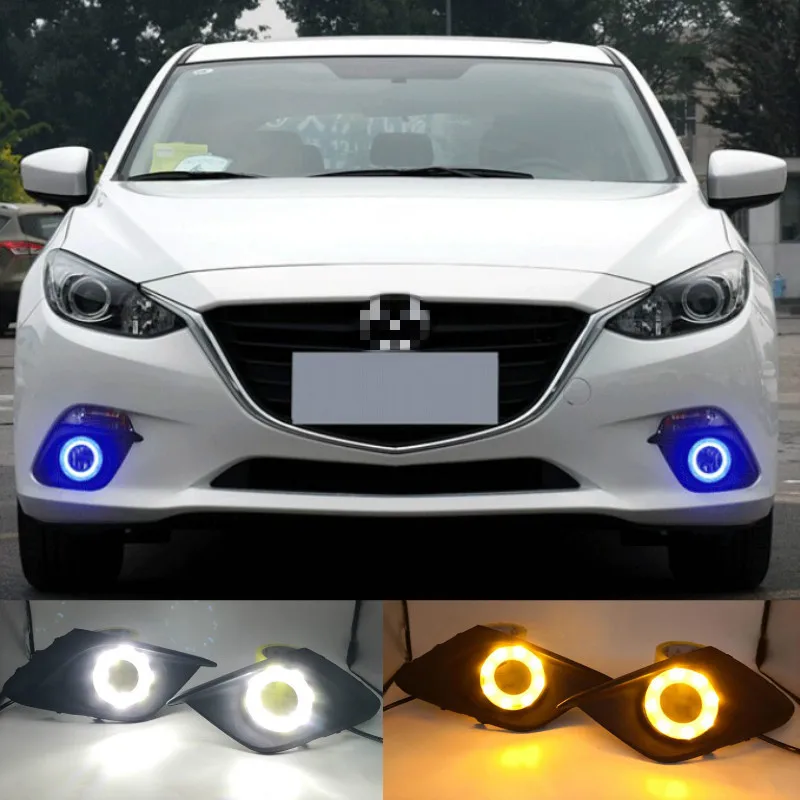 

DRL для Mazda 3 Mazda3 Axela 2014 2015 2016 светодиодный DRL дневные ходовые огни Дневные Противотуманные фары с сигналом поворота