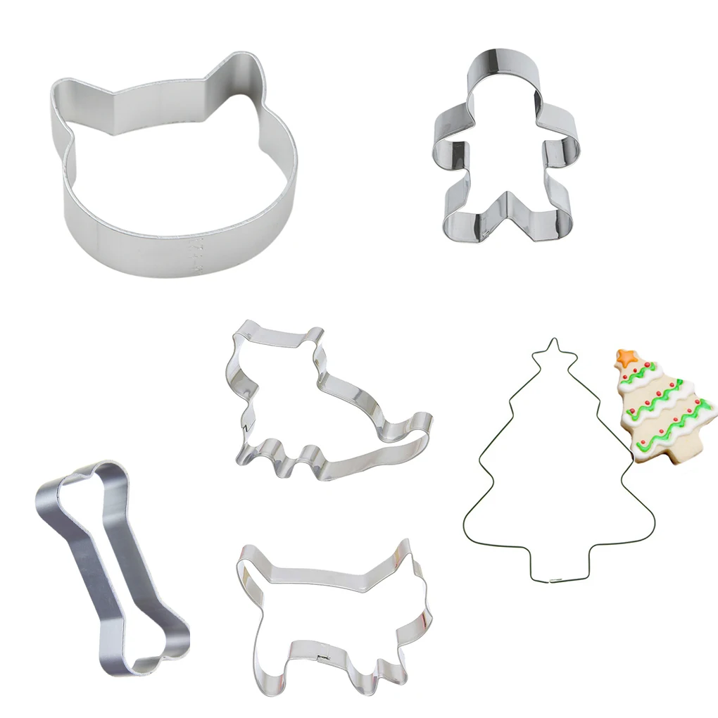 1pc Animal Cat Shape Cookies Cutter Mold Biscuit Aluminum Alloy Mould Sugarcraft Dessert Baking Mold For Sop Cake Decor Tool