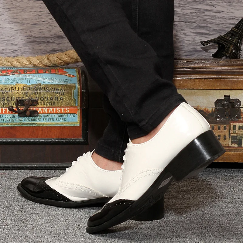 Элитный бренд Для мужчин Туфли-оксфорды с острым носком Свадебная вечеринка Обувь с перфорацией типа «броги» Мужские модельные туфли