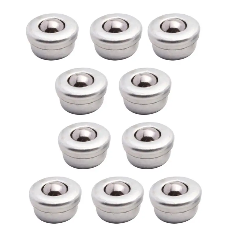 10Pcs 8mm Steel Conveyor Ball Sliver Transfer Bearing Unit Roller Wheels Small Flat Round Eye Conveying | Обустройство дома