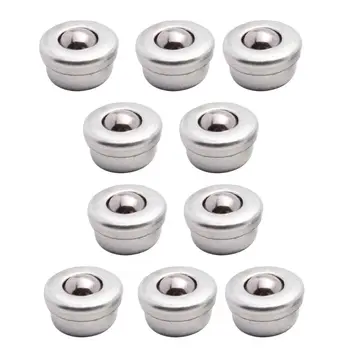 

10Pcs 8mm Steel Conveyor Ball Sliver Transfer Bearing Unit Roller Wheels Small Flat Round Eye Conveying Ball