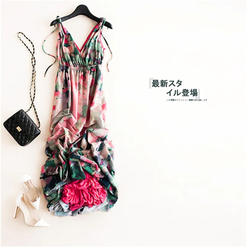 Tcyeek Sexy V-hals Zomer Chiffon Jurk Vrouwen Kleding 2020 Koreaanse Vintage Bloemen Beach Party Vrouwen Jurken Dames Maxi vestido Tcyeek Sexy V-hals Zomer Chiffon Jurk Vrouwen Kleding 2020 Koreaanse Vintage Bloemen Beach Party Vrouwen Jurken Dames Maxi vestido