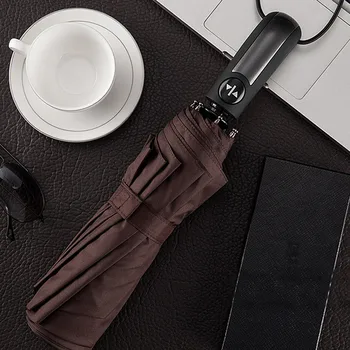 

automatic umbrella women reinforced umbrella 3 folding male female rain parasol Umbrella rain women Windproof business