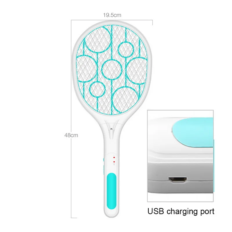 USB Chargerable домашняя электрическая мухи комары ошибка электронная мухобойка москитная убийца защитная сетка Беспроводная Анти Москитная Ловушка - Цвет: blue