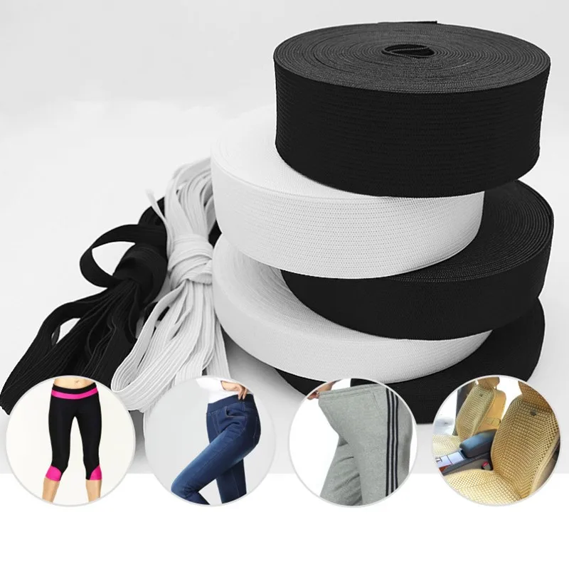 Elastic Band Durable Pants Skirt Belt Rubber Twill Latex Rope Clothing Bag Shoe Wrist Waist Adjust Sewing Accessories 10meter | Дом и сад
