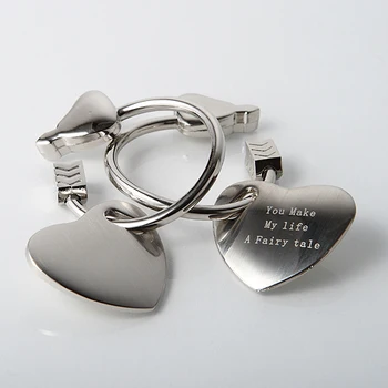 

Personalized Heart Shape Zinc Alloy Keychains Wedding Guests Favor Gift Customzlied