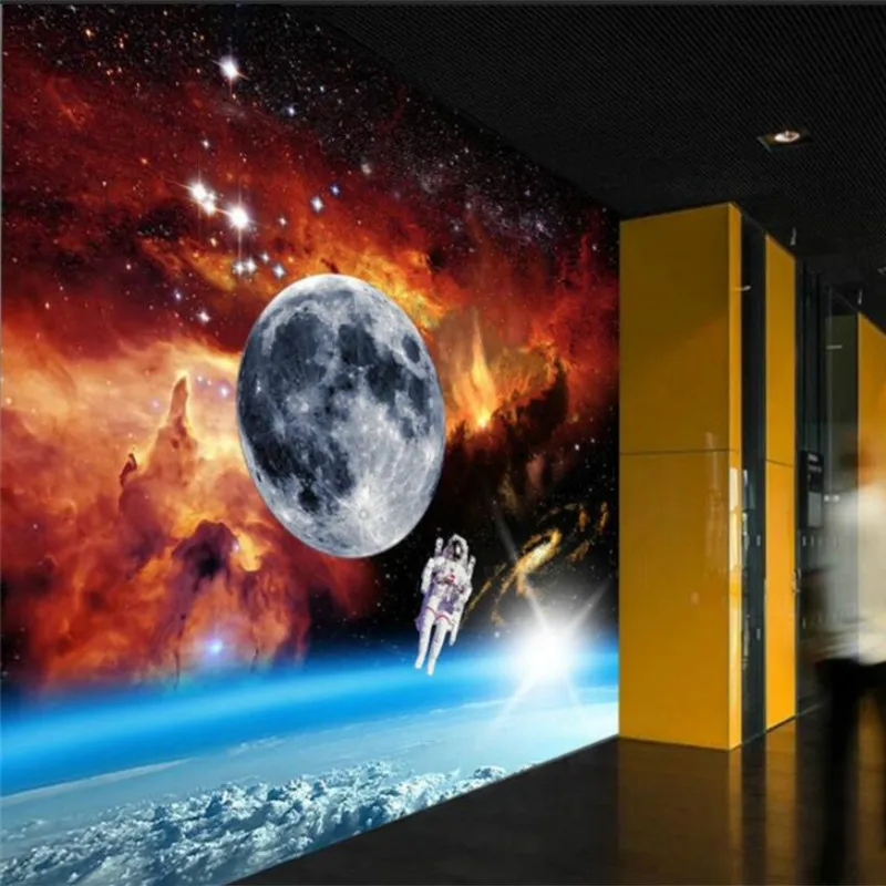 3D фотообои любого размера космос пейзаж взгляд из земли Вселенная Звездный