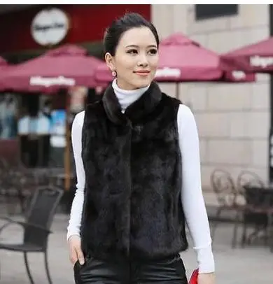 

colete feminino 2019 Fall Winter OL Mink Lady Women Vests Short Design Waistcoat Faux Rabbit Fur Mink Sleeveless Jacket YR48