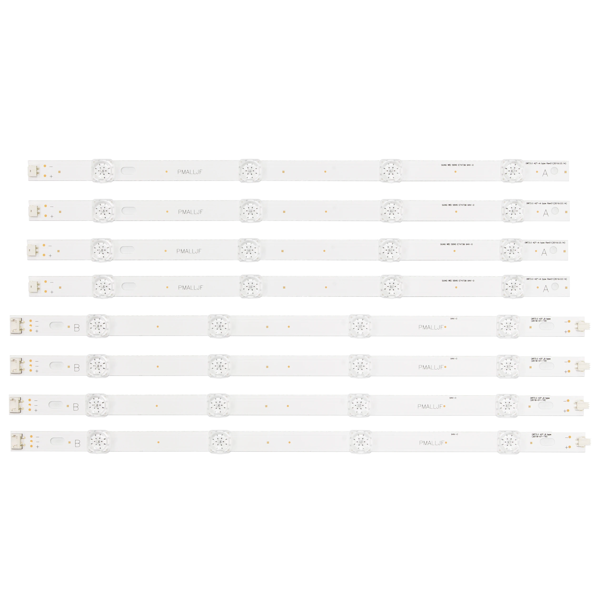 

8 PCS/set LED backlight strip bar for LG LC420DUE 42LB3910 42LF620V INNOTEK DRT 3.0 42 inch A B 6916L-1709A 6916L-1710A