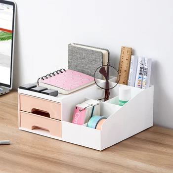 

Plastic Cosmetic Storage Box Desktop Storage Boxes Drawer Type Large Capacity Jewelry Necklace Lipstick Holders Office Organizer