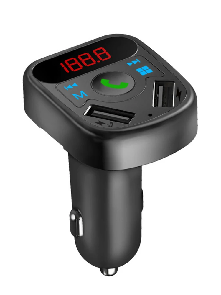 Горячая беспроводной Bluetooth громкой связи автомобильный комплект fm-передатчик MP3-плеер двойной USB зарядное устройство