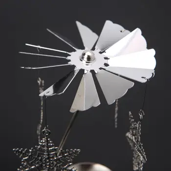 

2 Pcs Metal Rotating Tea Light Candle Holder Silver DIY Spinning Tealight Holder for Christmas Home Festival Decoration Q6PE
