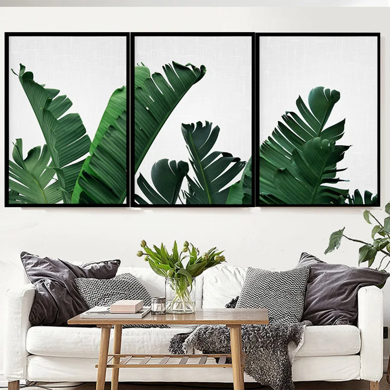

Nordic Green Plant Wall Art Posters and Prints Canvas Painting Decorative Wall Pictures for Living Room Modern Home Decoration