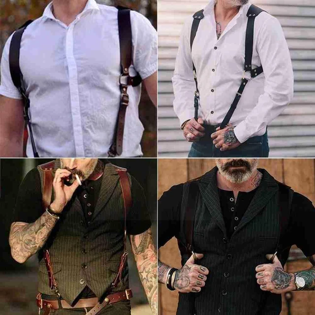 UYEE Men's Suspender PU Leather Harness Men Punk Chest Shoulder Belt Braces  Decorative Male Jock Strap Suit Shirt Accessories - AliExpress