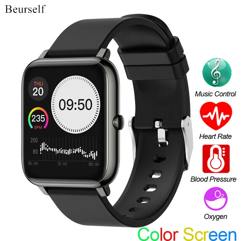Smart Watch Full Touch Blood Pressure Bracelet P22 Heart Rate SMS Reminder Alarm Clock Sports Smartwatch for Android iOS | Электроника