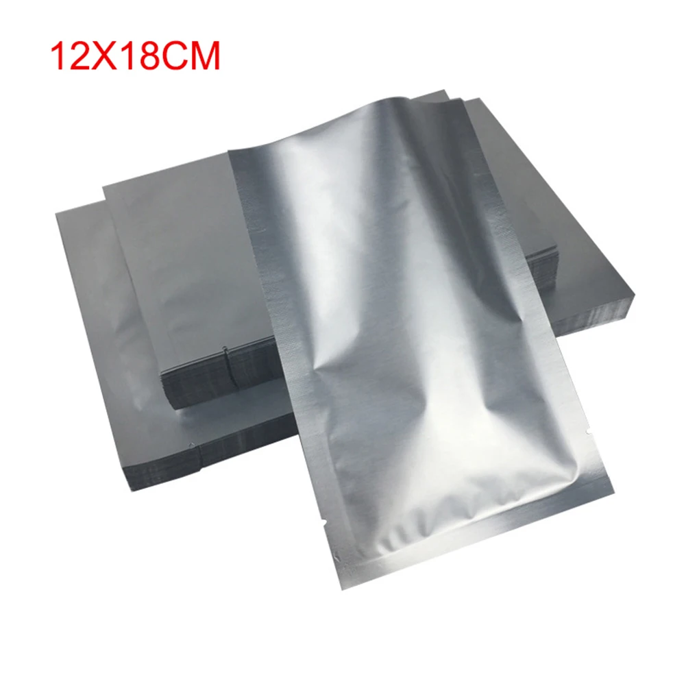 12cmx18cm 100 шт Вакуумный уплотнитель Алюминиевый фольги пакеты для хранения инструменты для кухни дома - Цвет: 12cmx18cm