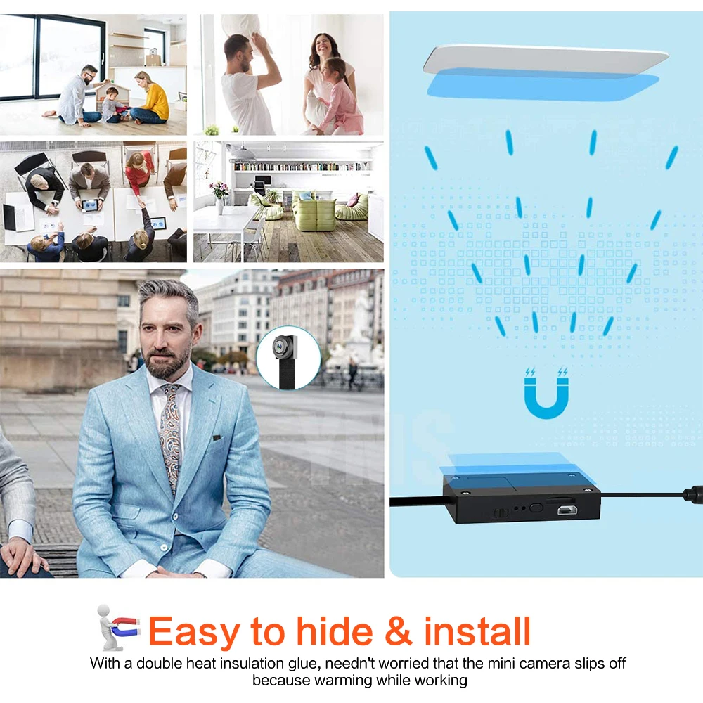 Detecção de Movimento Gravação em Loop com Batt P2p sem Fio Mini Câmera Portátil 1080p 4k Wi-fi Visão Remota Microfilmadora ip hd - Image 5