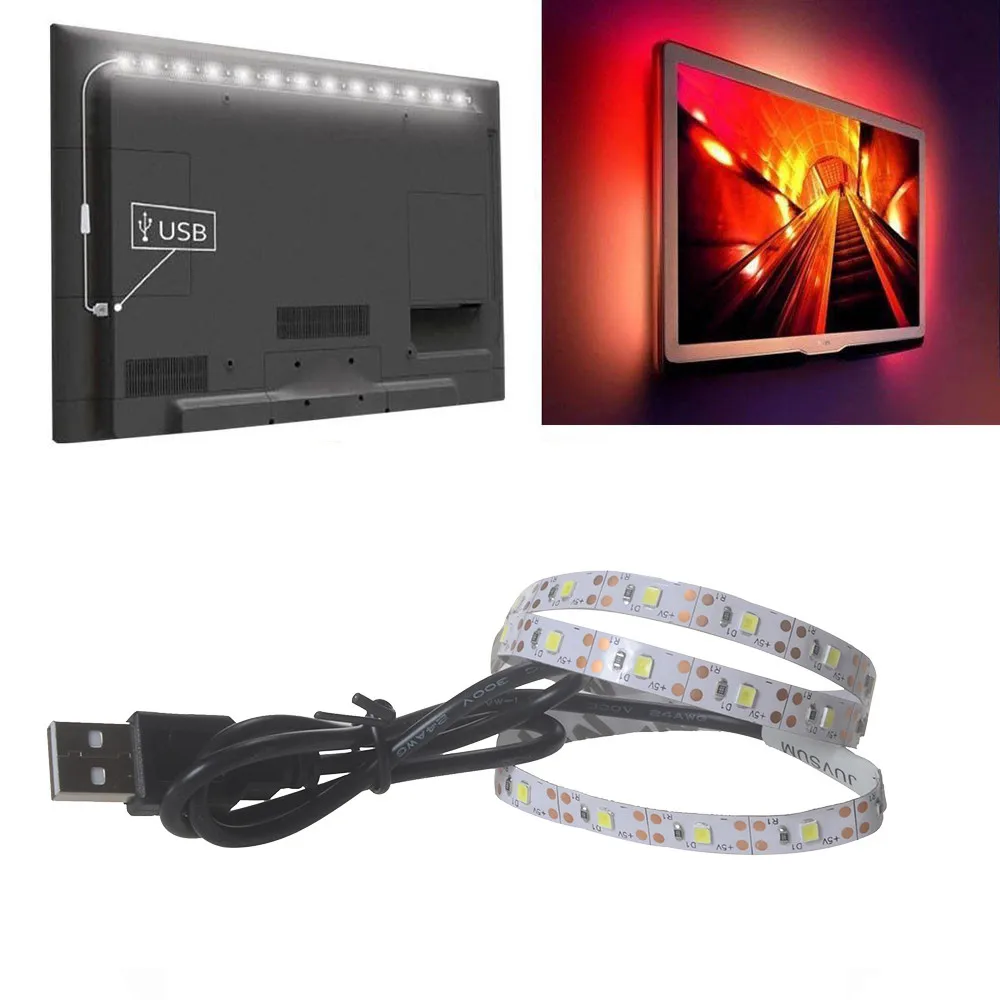 Светодиодная лента 5 в 2835 30SMD/50 см белый/теплый белый/синий светильник для ТВ
