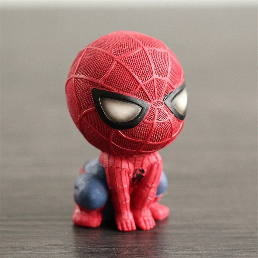 E Светодиодный ночник с рисунком Marvel, Человек-паук, Мстители, настольный ночник, светильник из смолы для детей, прикроватная тумбочка для спальни, подарки для детей - Испускаемый цвет: E