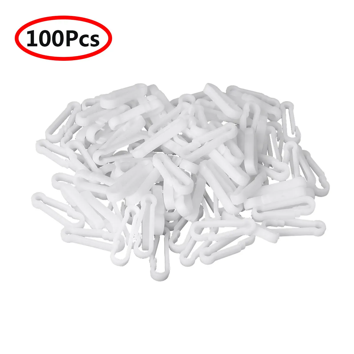 100Pc Plastic Clip Hooks Mini Carabiner Buckle Clasp For Paracord Backpack Strap 