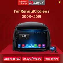 Junsun-Radio Multimedia V1 con GPS para coche, Radio con reproductor, Android 10,0, DSP, CarPlay, estéreo para coche, 2 din, dvd, para Renault Koleos