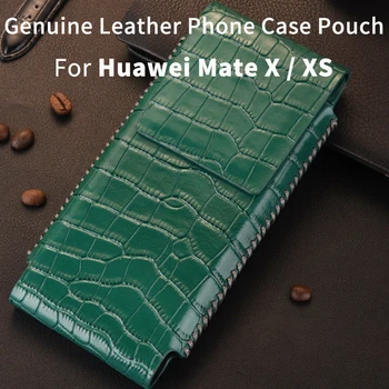 

Genuine Leather Phone Pouch For Huawei Mate X Pouch Huawei MateXs case Phone Case MateX case cover MateXs 5G case popsocket