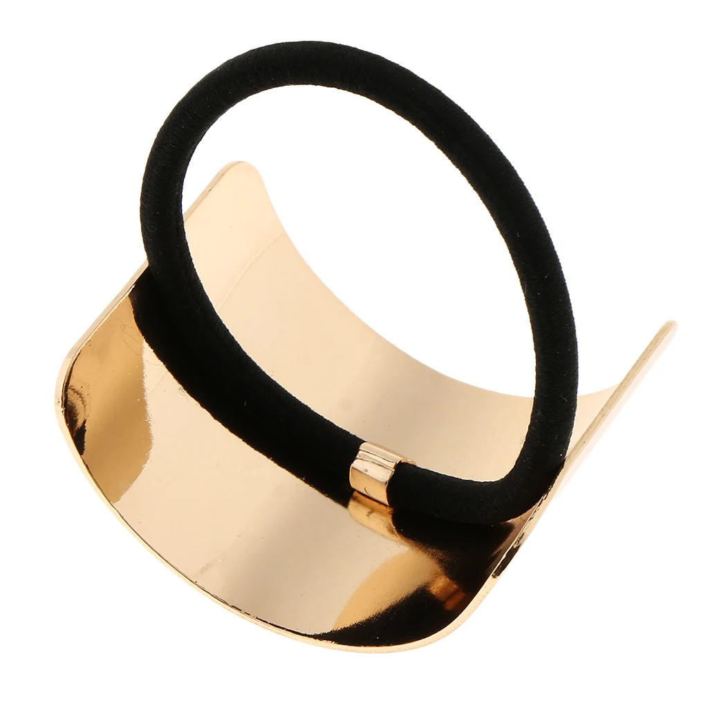 Fashion Womens Chic Punk Metal Band Cuff Ring Wrap Ponytail Holder Hair Band pearl hair clip