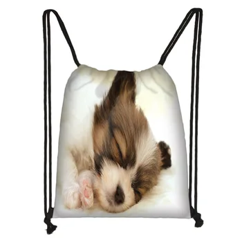 

Custom Terrier Dog Drawstring Bag Daypack Kids Satchel Casual Backpack Teenager Storage Bag Women Men 32x38cm*18-1031-02-18