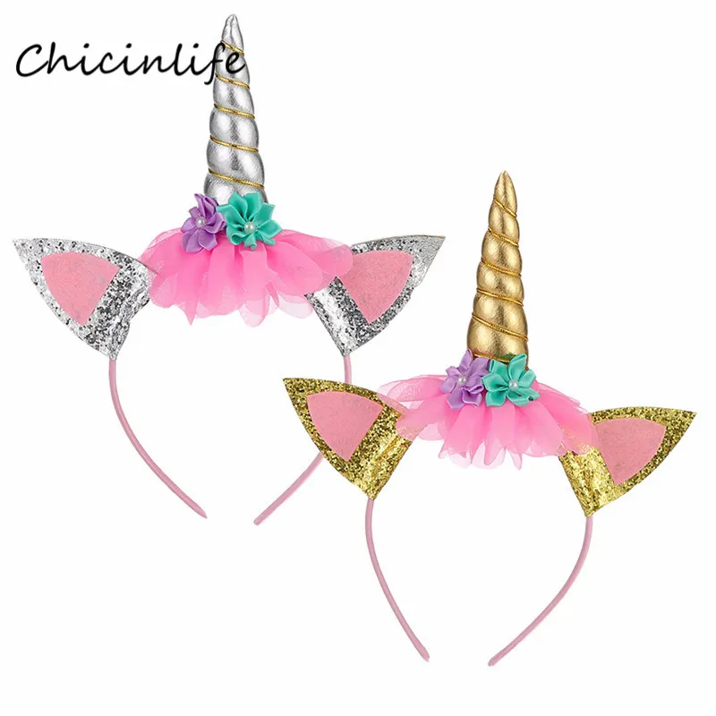 Chicinlife Unicorn Horn Headband Girl Unicorn Headwear Kids Women