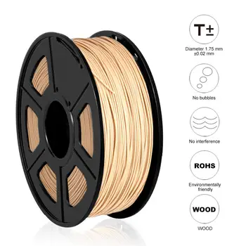 

PLA Wood 3D Printer Filament Real Wood Filament 1.75 mm 1KG(2.2LBS) Spool Dimensional Accuracy +/- 0.02 mm