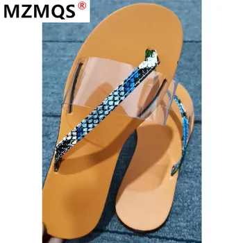 

2020 Summer Women Fashion Transparent Sandals Women Clip Toe Ladies Jelly Snake Slides Woman Beach flat flip flops Female Shoes