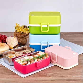 

GESEW Portable Lunch Box For Kids Eco-friendly Bento Box Food Storage Container 2020 Leakproof Microwavable Container For Food
