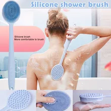 Дропшиппинг 1 шт. щетка для ванной силиконовая с длинной ручкой Массажная очистка спины для ванной комнаты SMJ