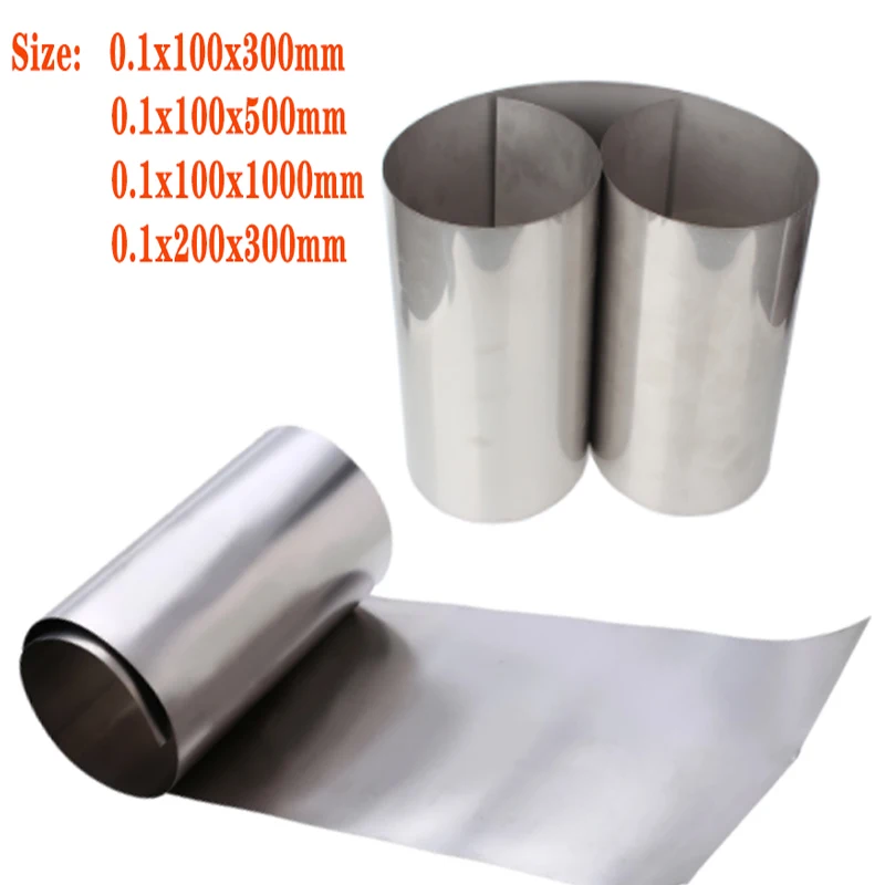 Titanium Foil 0.1mm thickness 100/200 MMTi Thin Sheet Length 300 / 500 / 1000 mm Gr2 titanium foil titanium plate sheet