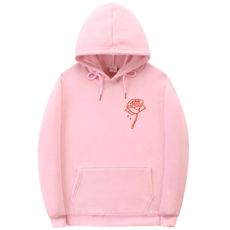 pink hoodie with rose mens