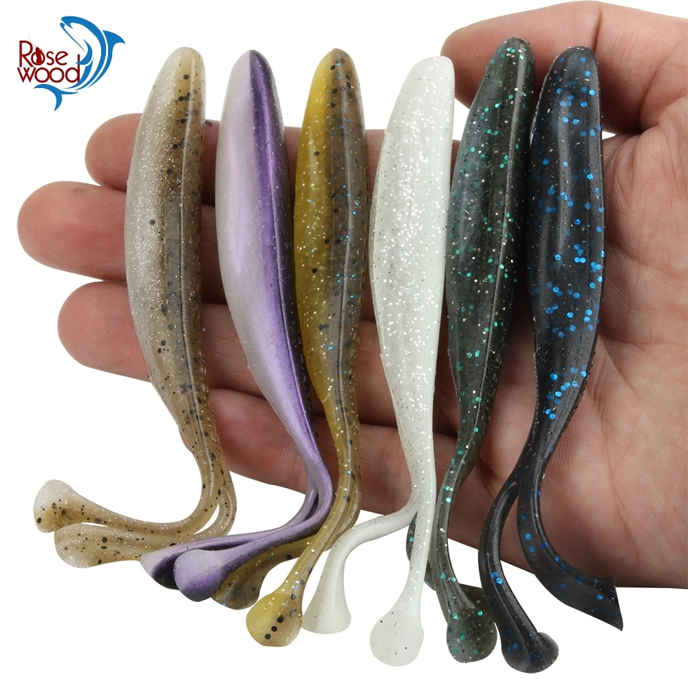 RoseWood 5pcs 5in 0.36oz Rabbit Ear Jerkbaits Soft Jerk Minnow Swimbait