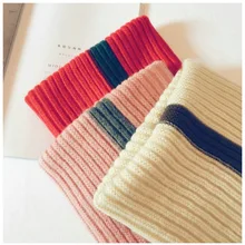 Корейский простой дизайн, однотонный детский зимний толстый шарф с воротником, смешанные цвета, Детские уличные шали, теплые шарфы